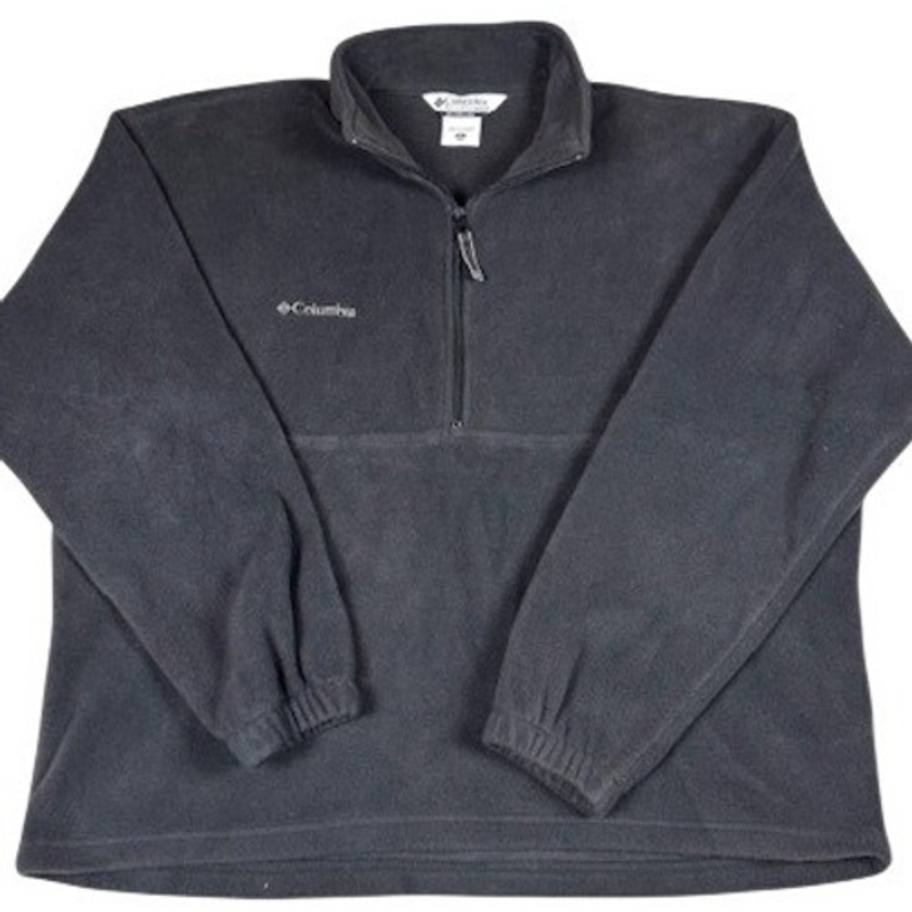 Columbia Fleece‎ Pullover Mens XL Black 1/4 Zip Steens Mountain Jacket Coat